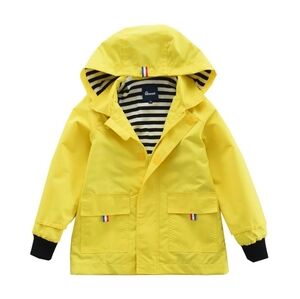 Hiheart Unisex Kids Water Resistance Hooded Cotton Lined Rain Jacket Sz 4/5